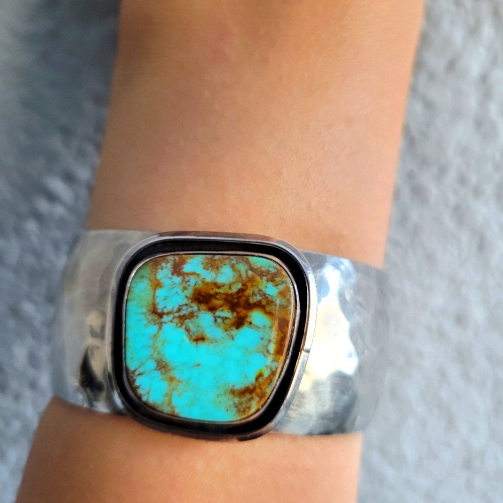 Vintage Sterling Silver Turquoise Cuff Bracelet